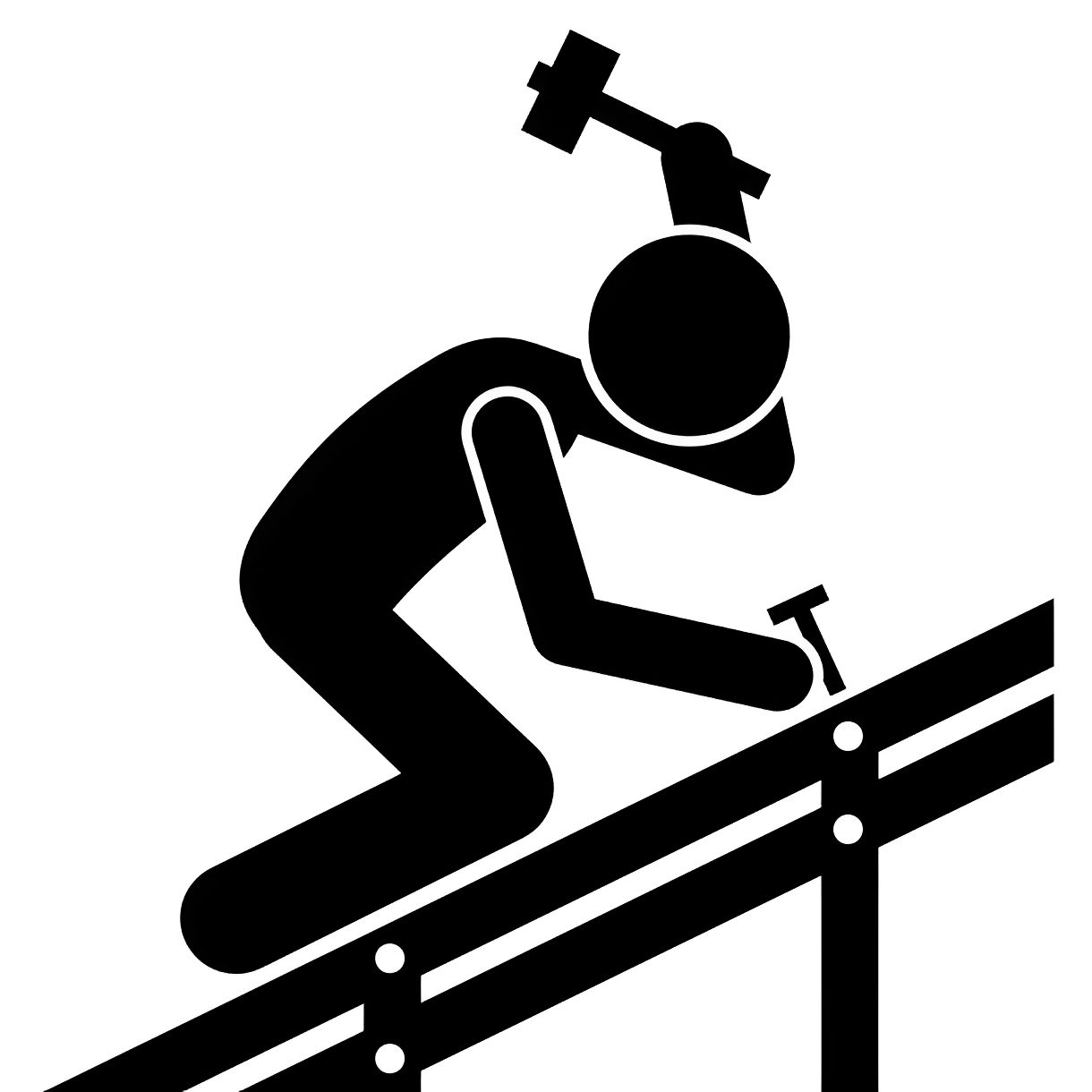 Person hammering a nail into a surface.